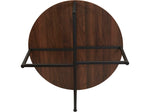Household Essentials Jamestown 31.5"Dia. Laminate Round Coffee Table, Mid-Century Walnut/Black (8129-1)