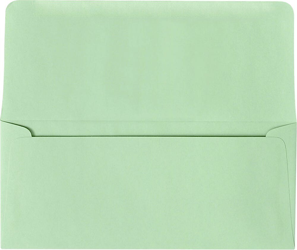 JAM Paper #9 Booklet Envelope 3 7/8" x 8 7/8", Pastel Green, 50/Pack (R2175-50)