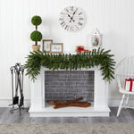Nearly Natural 6-ft Green Pine Artificial Christmas Garland with 35 Clear LED Lights (W1109)