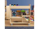 Flash Furniture Bright Beginnings Mobile 18-Section Storage Cart, 31.75"H x 33.25"W x 15.75"D, Natural Birch Plywood