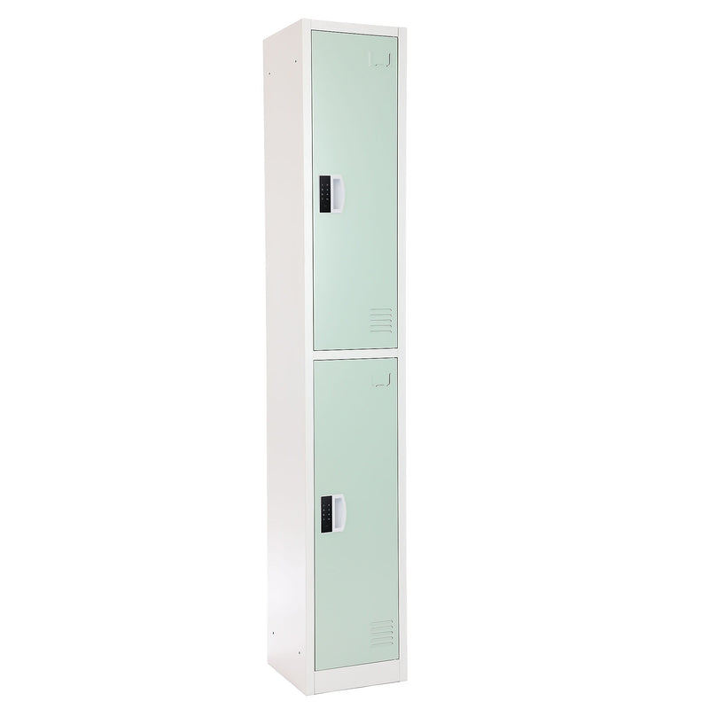 AdirOffice 72"H 2-Tier Misty Green Storage Locker (ADI629-202-MGRN-DL)