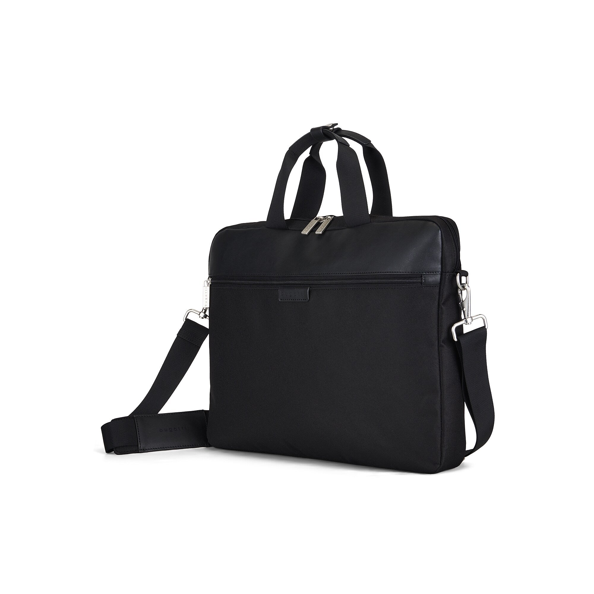 Bugatti Lucas Polyester Briefcase, Laptop Compatible, Black (EXB529-Black)