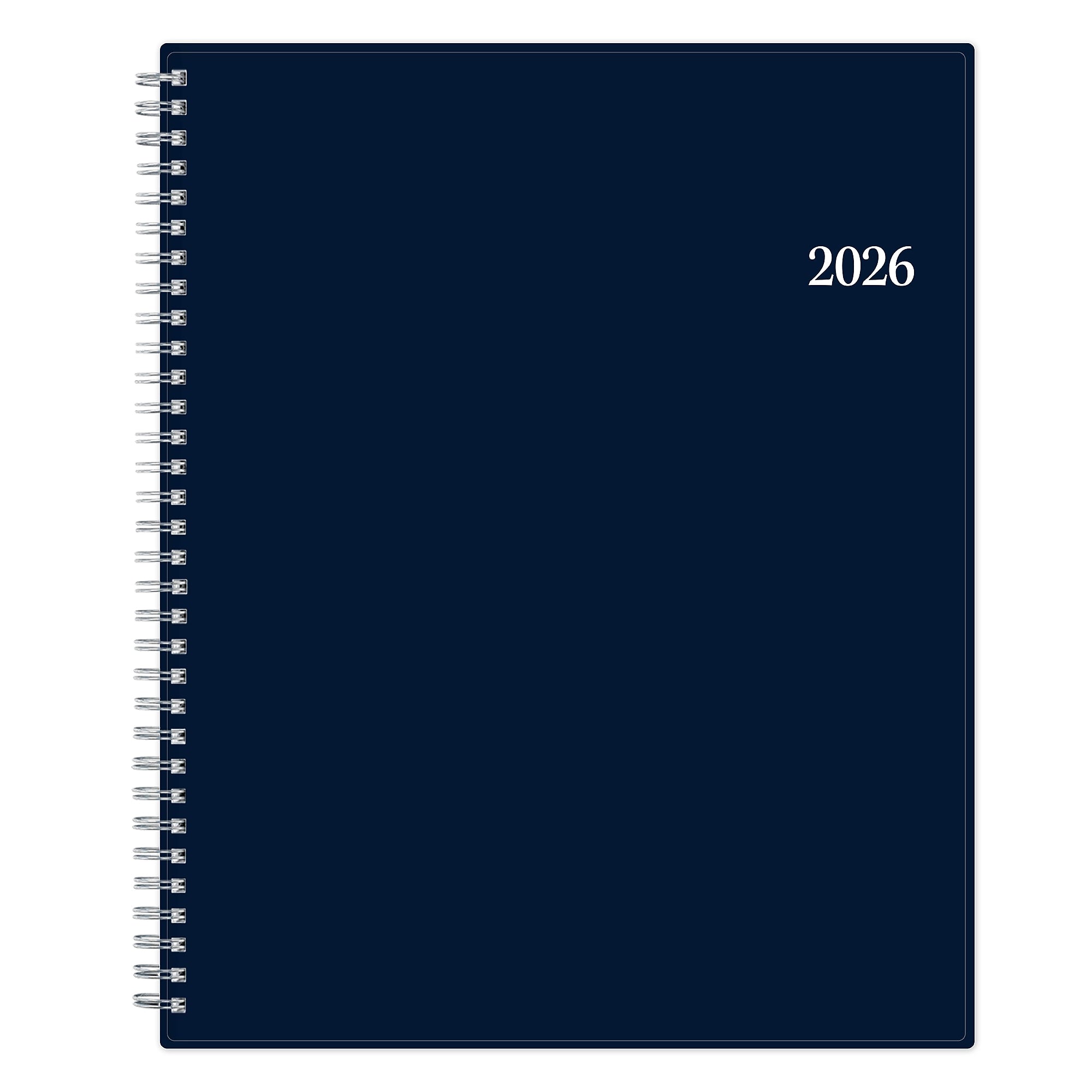 2026 Blue Sky Passages 8.5" x 11" Calendar Year Weekly & Monthly Planner, Faux Leather Cover, Navy (148659-26)