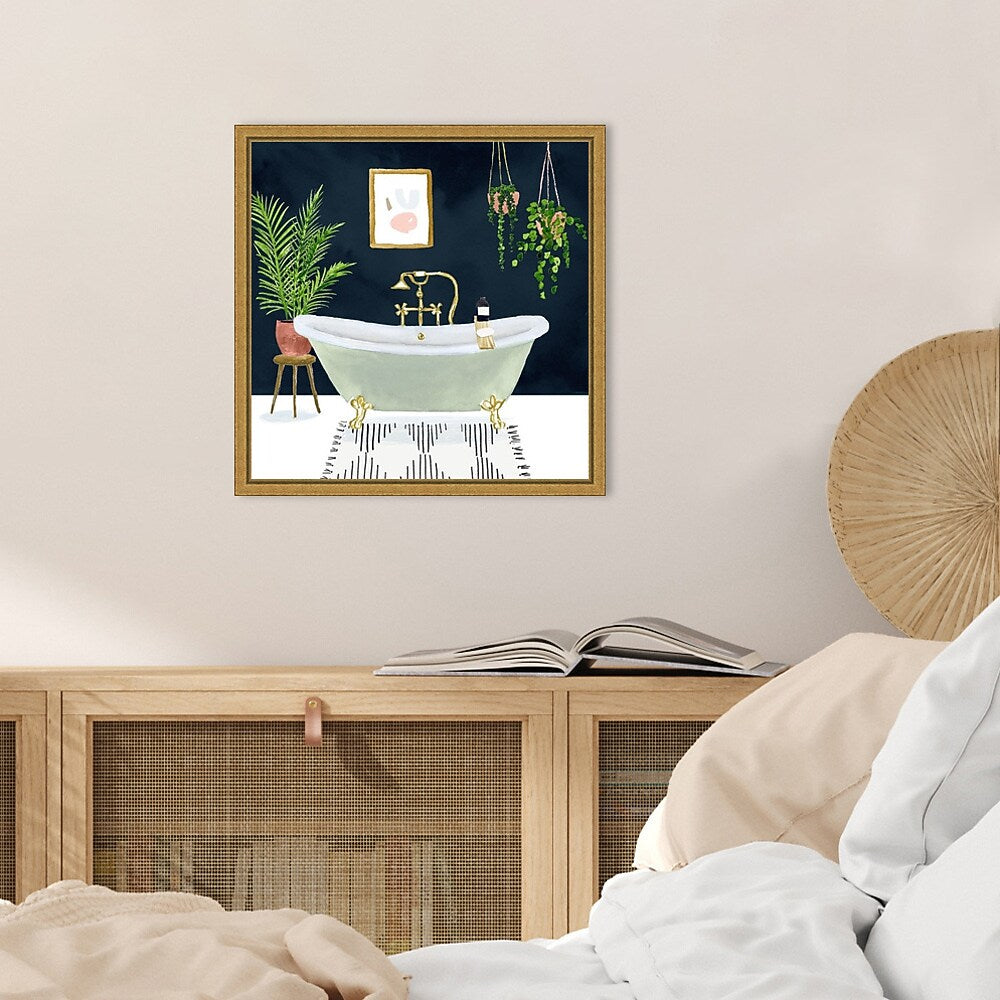 Amanti Art Boho Bath I by Victoria Borges Framed Canvas Wall Art Print, 16" x 16" (A42675040728)