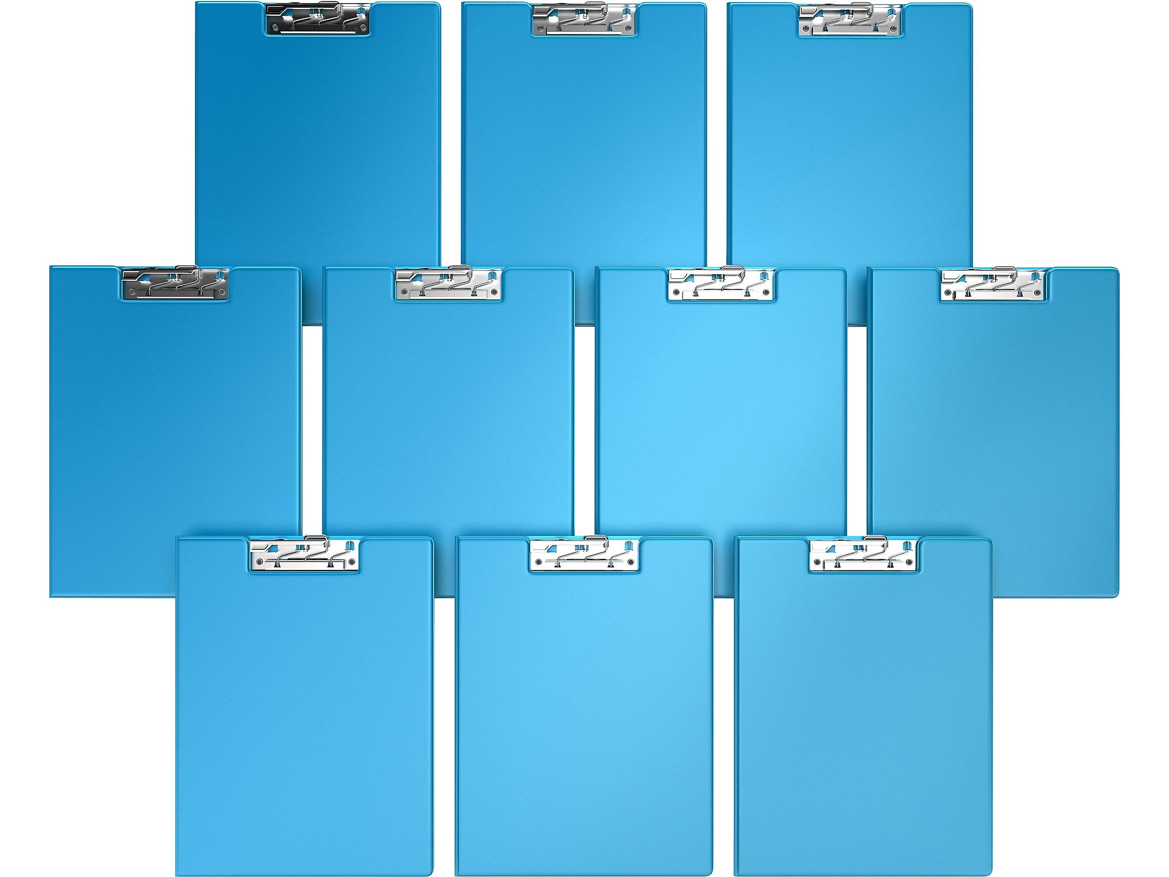 Davis Group Premium Polypropylene Clipboard, Letter Size, Turquoise Blue, 10/Pack (4511-52-10)
