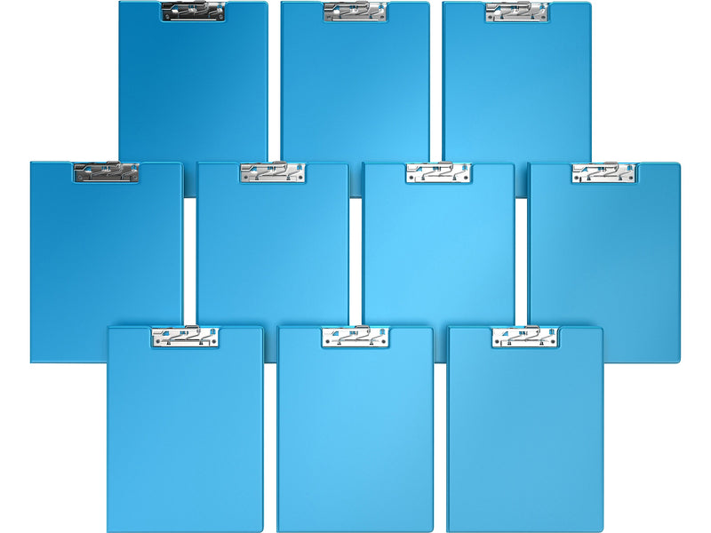 Davis Group Premium Polypropylene Clipboard, Letter Size, Turquoise Blue, 10/Pack (4511-52-10)