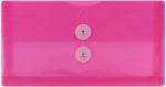JAM Paper Premium Plastic Filing Envelope withButton & String Closure, Fuchsia Pink, 3/Pack (921B1FUX3)