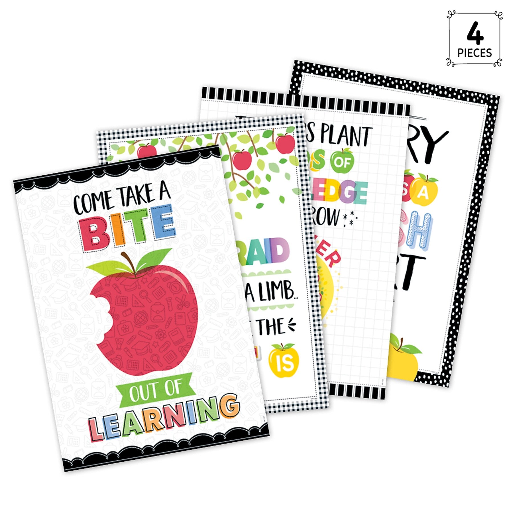 Creative Teaching Press Apple Time Inspire U 4-Poster Pack, 13-3/8" x 19", 4/Set (CTP11046)
