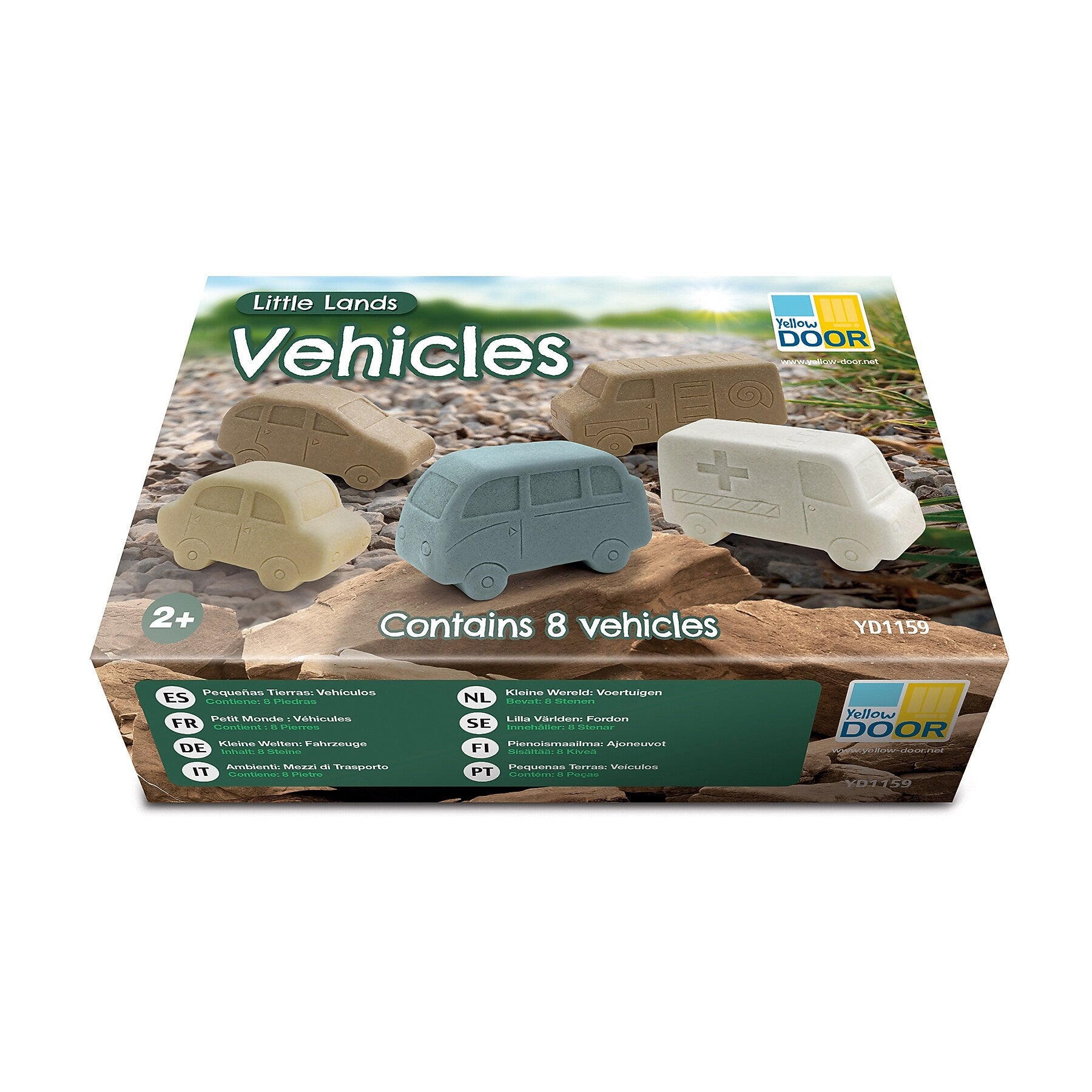 Yellow Door Little Lands Vehicles, Assorted Colors, 8/Pack (YUS1159)