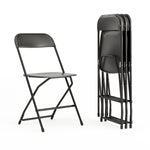 Flash Furniture HERCULES™ Plastic Armless Folding Chair, Black, 4/Pack (4LEL3BLACK)