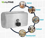 Alpine Industries Universal Wall Mounted Hand Soap Dispenser, Stainless Steel, 2/Pack (424-SSB-2PK)