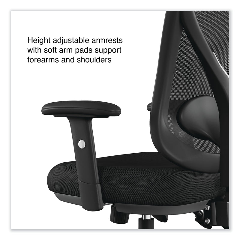 Alera Aeson Series Height Adjustable Arm Fabric Task Chair, Black (ALEAS42M14)