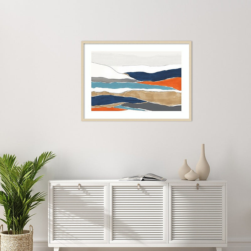 Amanti Art Orange Rolling Hills II by PI Studio Wood Framed Wall Art Print, 41" x 30" (A42675535439)