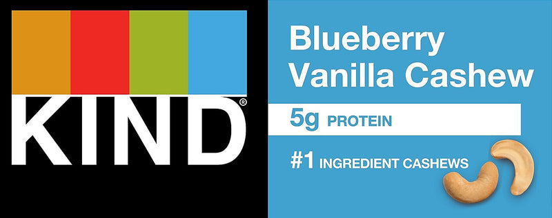 KIND Gluten Free Blueberry Vanilla Cashew Nut Bar Variety Pack, 1.4 oz., 12 Bars/Box (KND18039)