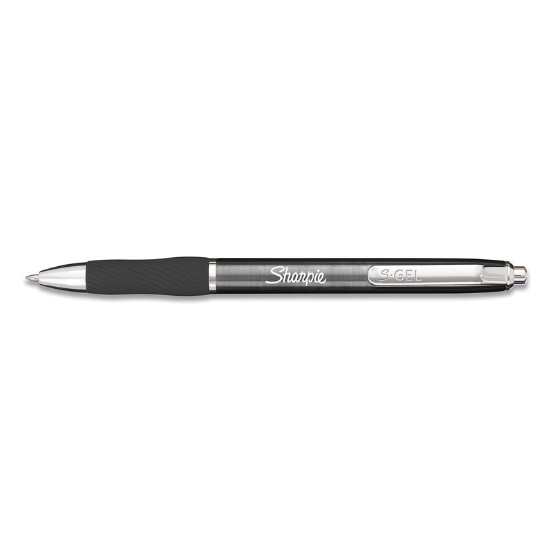 Sharpie® S-Gel™ S-Gel Premium Metal Barrel Gel Pen, Retractable, Medium 0.7 mm, Black Ink, Gun Metal Gray Barrel, Dozen