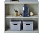 Hirsh HL8000 Series 30"H 2-Shelf Bookcase with Adjustable Shelf, Light Gray Steel (21988)