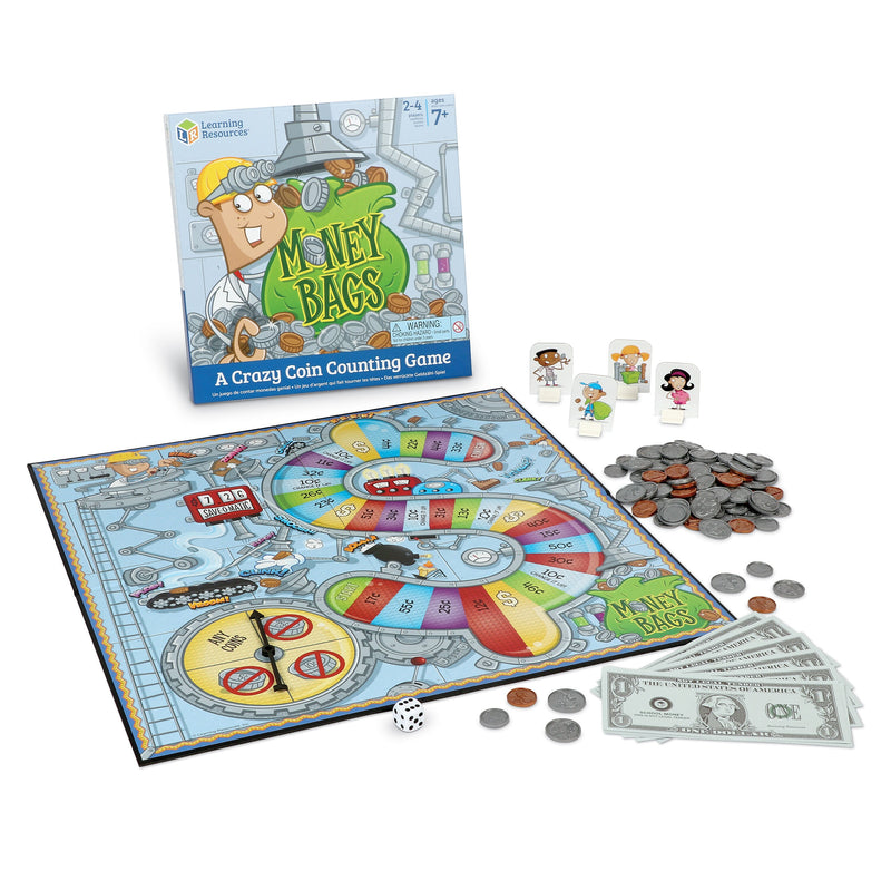 Learning Resources Money Bags A Coin Value Game, Classic, 2 to 4 Players