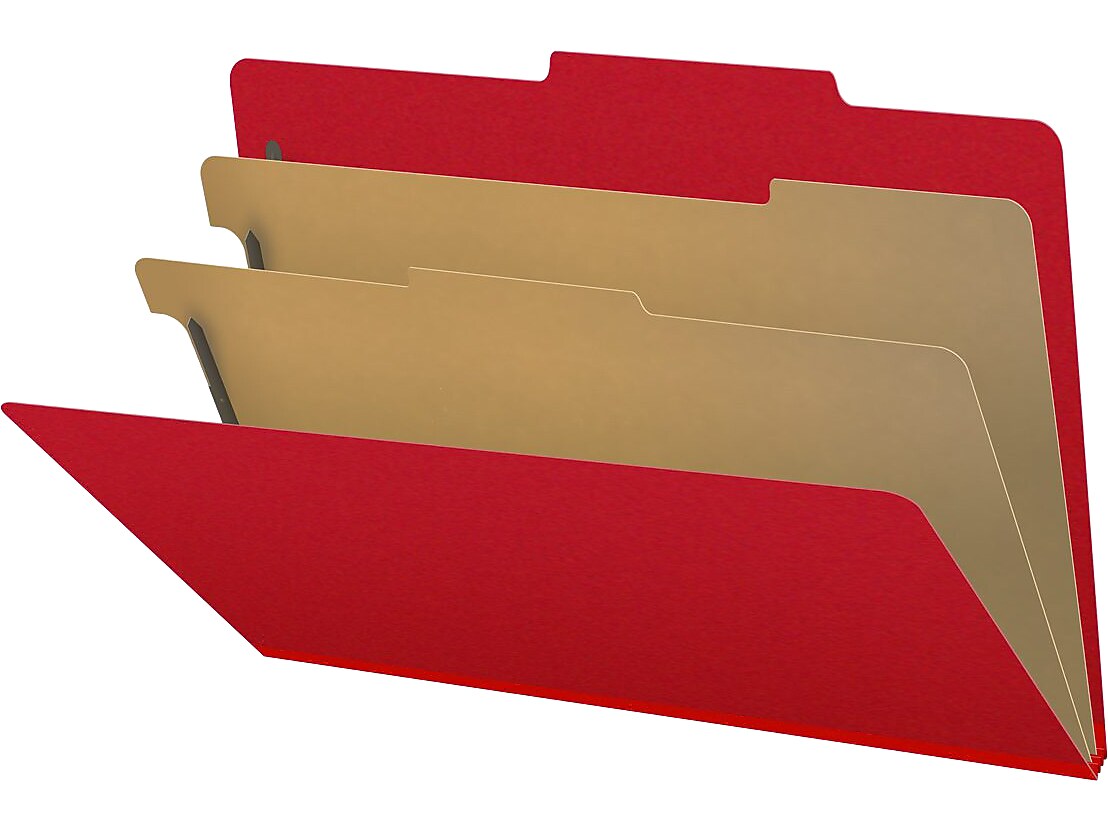 Medical Arts Press Pressboard Classification Folder, 2 Dividers, 2" Expansion, Legal Size, Deep Red, 10/Box (DV-T52-26-3DRD)