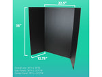 Flipside Tri-Fold Project Board, 48" x 36", Corrugated Paper, Black, 4/Pack (18067)