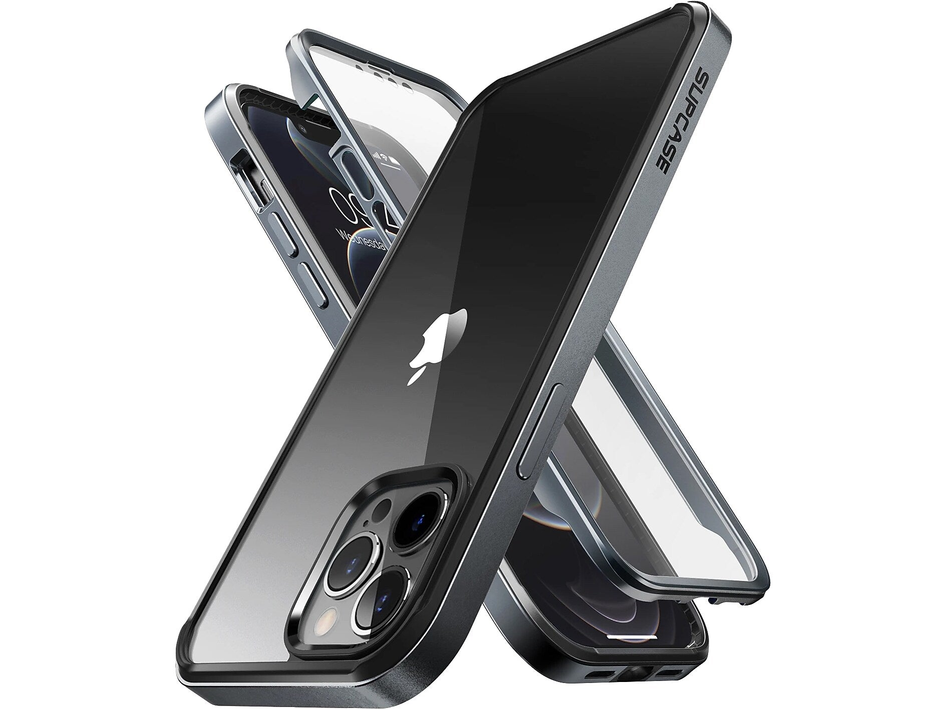 SUPCASE Unicorn Beetle Black Edge with Screen Protector Clear Case for iPhone 13 Pro (SUP-iPhone2021Pro-6.1-EdgePro-SP-Black)