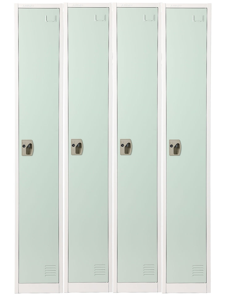 AdirOffice 72" Single Tier Misty Green Storage Locker, 4/Pack (ADI629-201-MGRN-PKG-4)