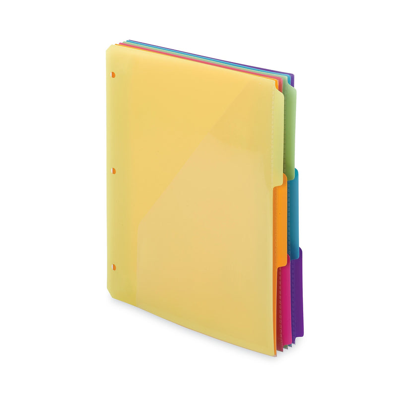 Smead™ Three-Ring Binder Poly Index Dividers with Pocket, 9.75 x 11.25, Assorted Colors, 30/Box