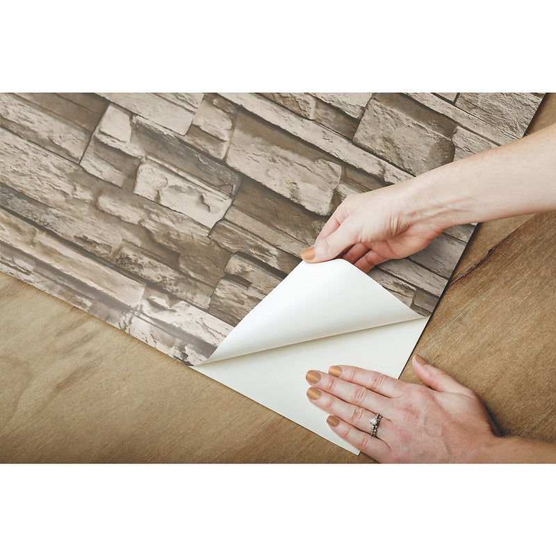 York Wallcoverings Stacked Stone Peel and Stick Wallpaper (RMK9025WP)
