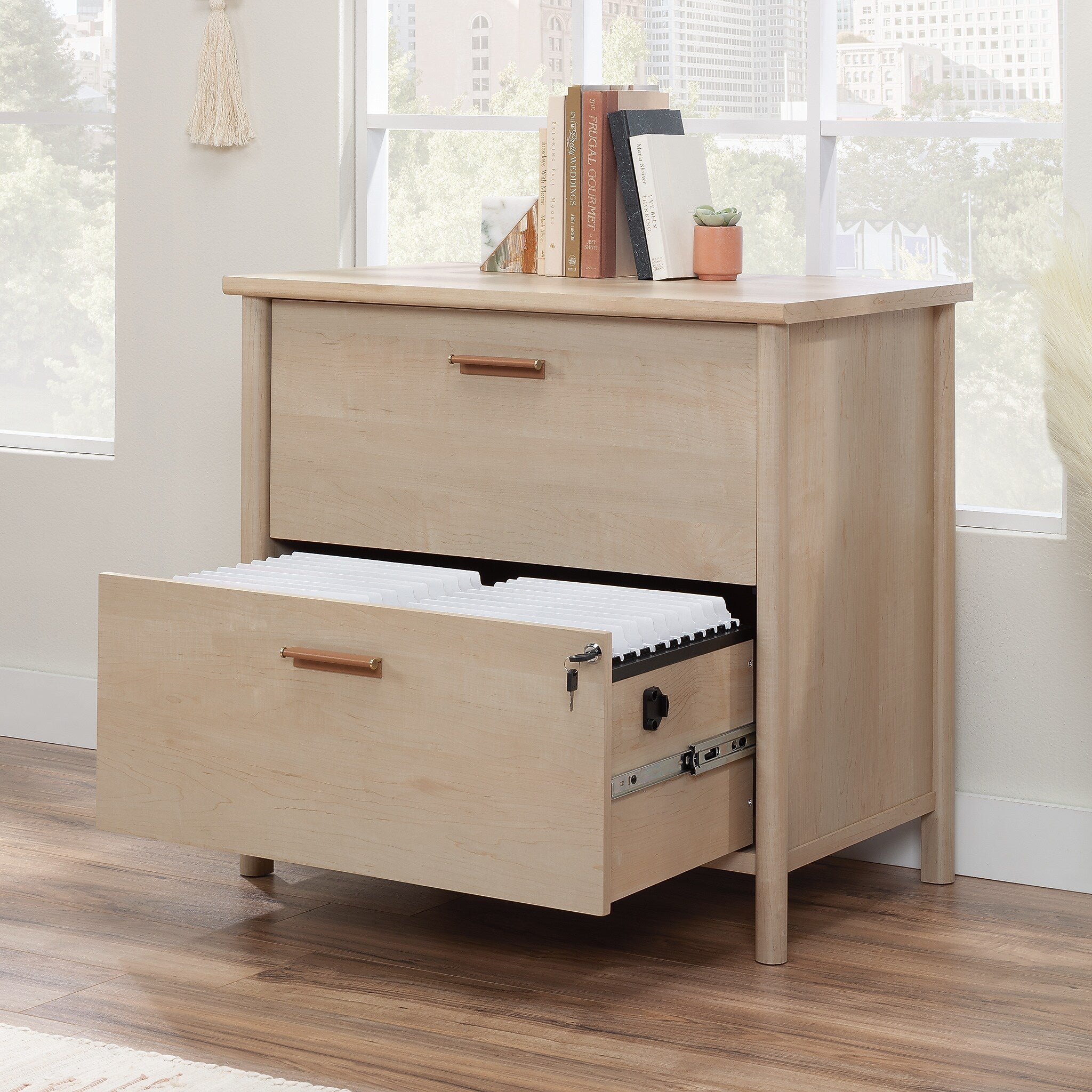 Sauder Whitaker Point Commercial 2-Drawer Lateral File Cabinet, Letter/Legal Size, Lockable, 31"W x 21"D, Natural Maple (429374)