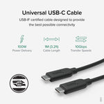 Plugable 3.3' USB Cable, Black (USBC-C100)