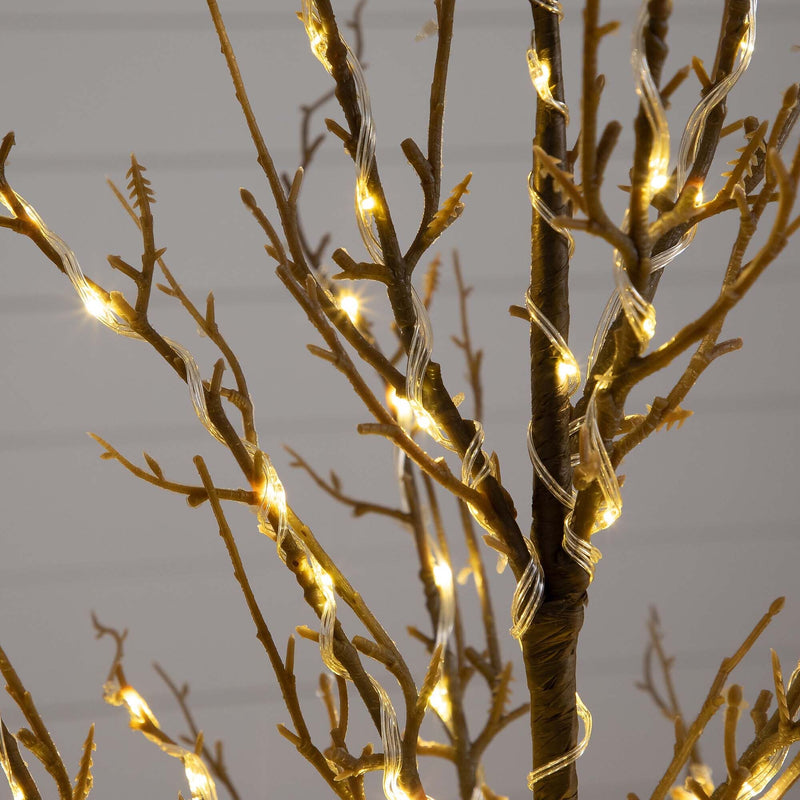 Nearly Natural 4-ft Pre-Lit Artificial Twig Tree with 240 Warm White LED Lights (T4927)