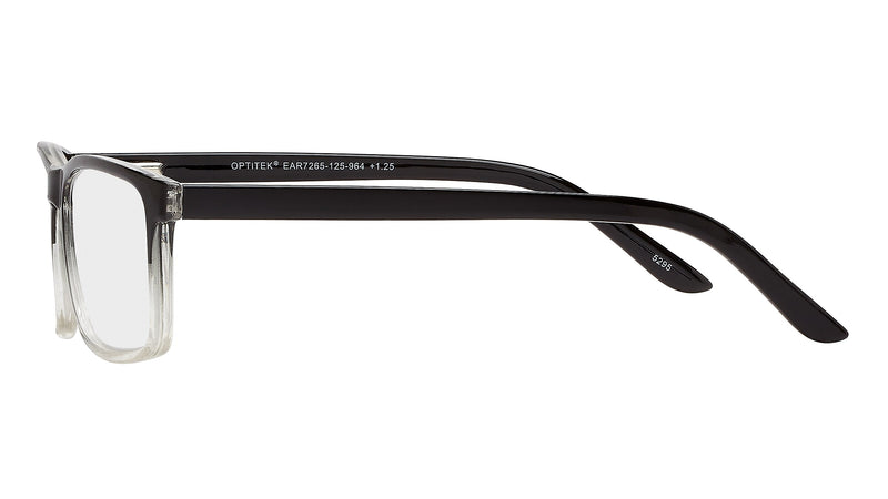 SAV Optitek +1.25 Reading Glasses, Clear Black (EAR7265-125-964)
