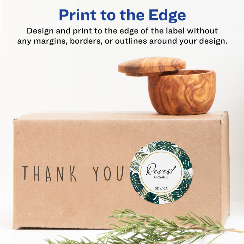 Avery Laser/Inkjet Round Multipurpose Labels, 3" Dia, Matte White, 300 Labels/Box (94513)