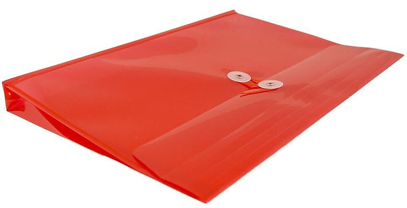 JAM Paper Premium Plastic Document File, Legal, Red, 3/Pack (219B1REX3)