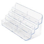 Deflect-O 8-Compartment Business Card Desktop Holder, 400-Card Capacity, Clear (70801)