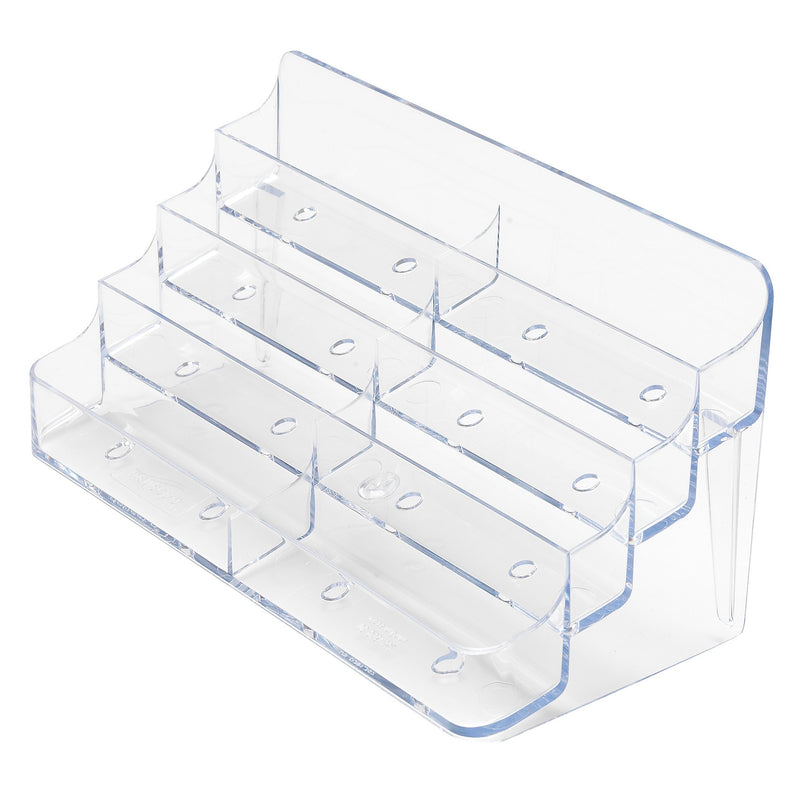 Deflect-O 8-Compartment Business Card Desktop Holder, 400-Card Capacity, Clear (70801)