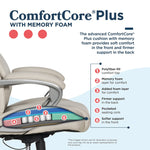 La-Z-Boy Niall AIR Lumbar Pro+ Ergonomic Vegan Leather Executive Big & Tall Chair, 400 lb. Capacity, Beige (60114-BGE)