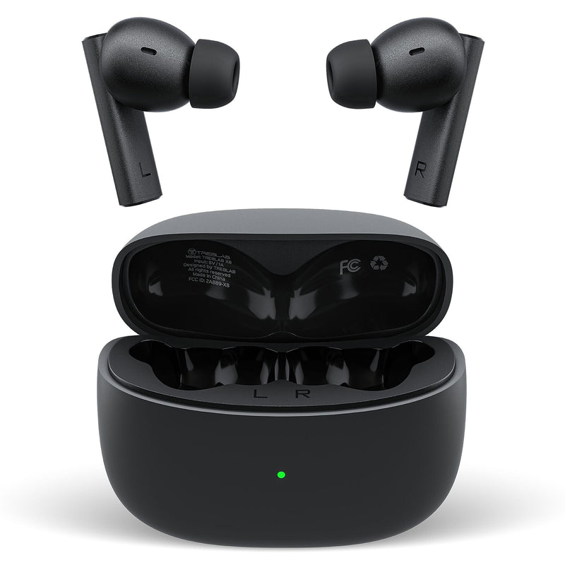 Treblab X8 Wireless Active Noise Canceling Earbuds, Bluetooth, Black (X8)