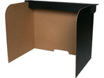 Flipside Foldable Cardboard Freestanding Desktop Privacy Screen w/Pass-through Window, 12"H x 47"W, Black, 24/Pack (61852)