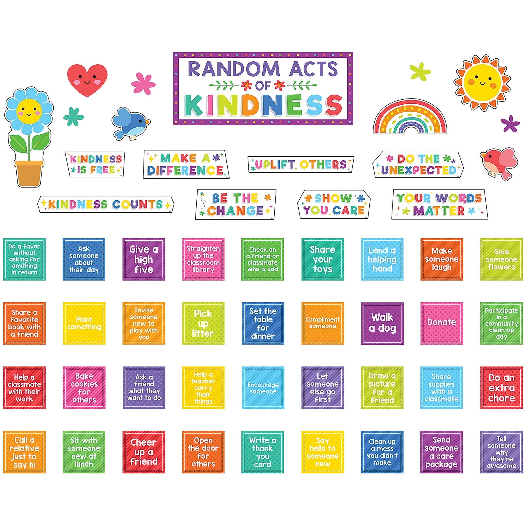 Teacher Created Resources Colorful Random Acts of Kindness Bulletin Board Set, 55/Set (TCR8328)