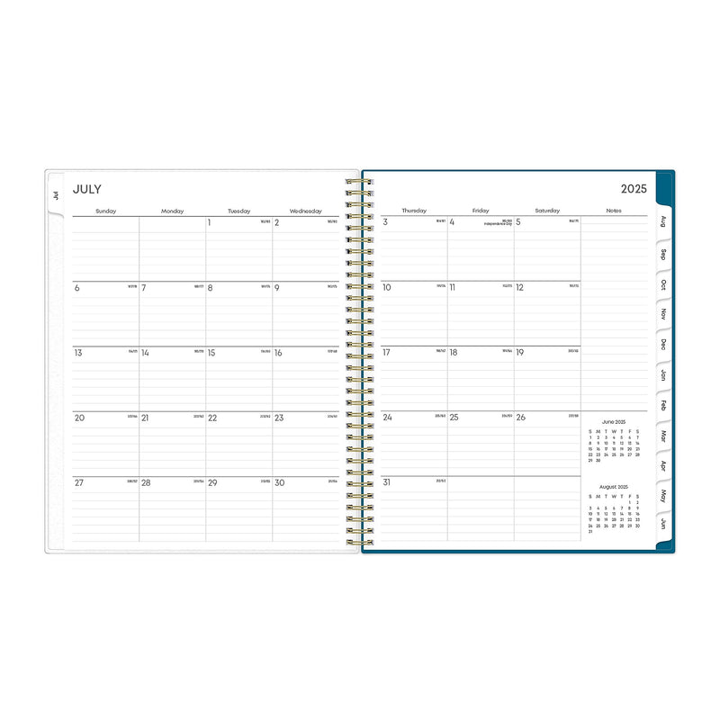 2025-2026 Blue Sky Bakah Blue 8.5" x 11" Academic Year Weekly & Monthly Planner, Plastic Cover, Multicolored (131951-A26)