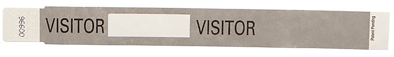 Gray Tyvek Visitor Wristband, 10" x 1"