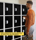 AdirOffice 72"H 4-Tier Black Storage Locker (ADI629-204-BLK-DL)
