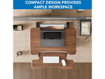 Mount-It! 30"W Manual Rectangular Adjustable Standing Desk Converter, Dark Walnut Woodgrain (MI-15006S)