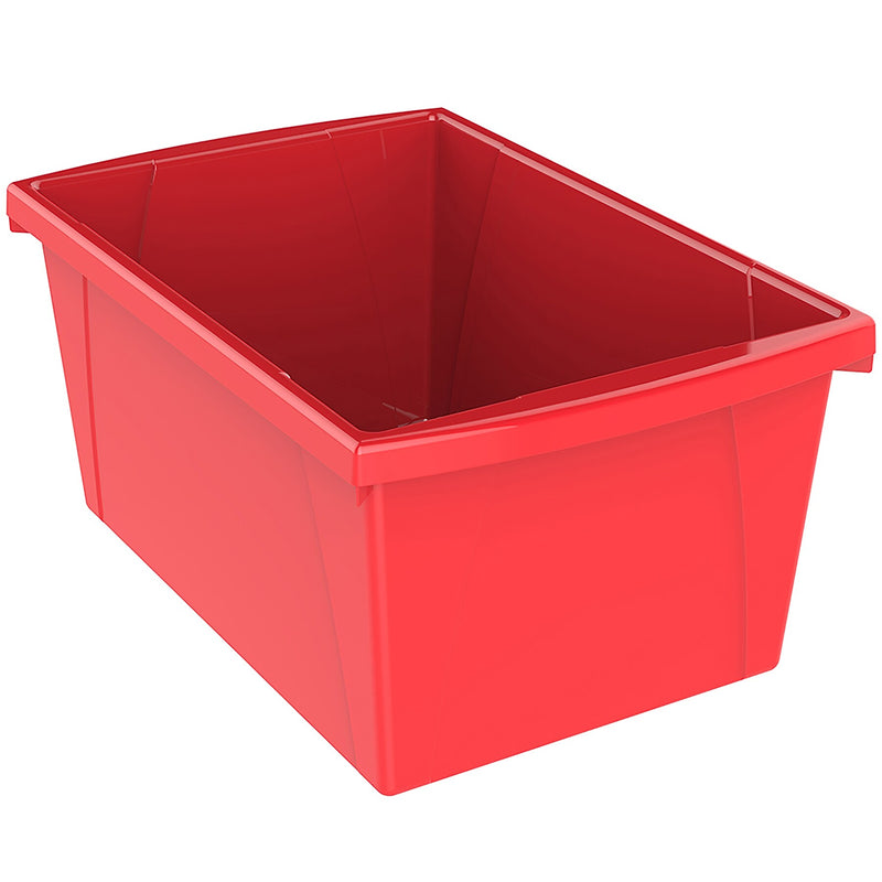 Storex Plastic Medium Classroom Storage Bin, 16.75"x 11.87"x 8.28", Red, Pack of 2 (STX61483U06C-2)