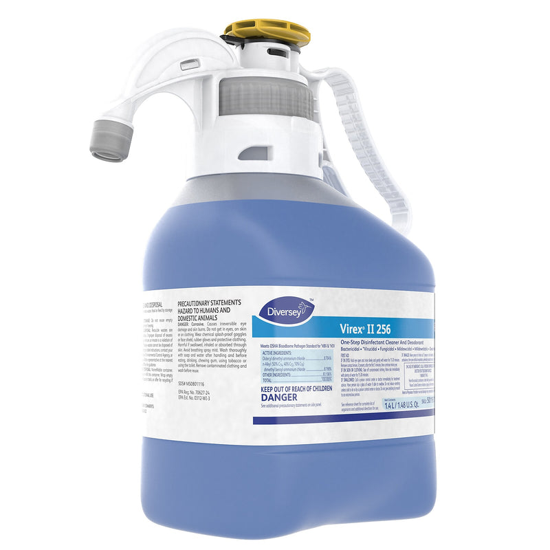 Diversey Virex II 256 Disinfectant Cleaner and Deodorant, SmartDose Bottle, Mint, 2/Carton (5019317)