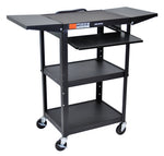 Luxor Metal Mobile Drop-Leaf Shelf Utility Cart with Lockable Wheels, Black (UCMT1KBDL)