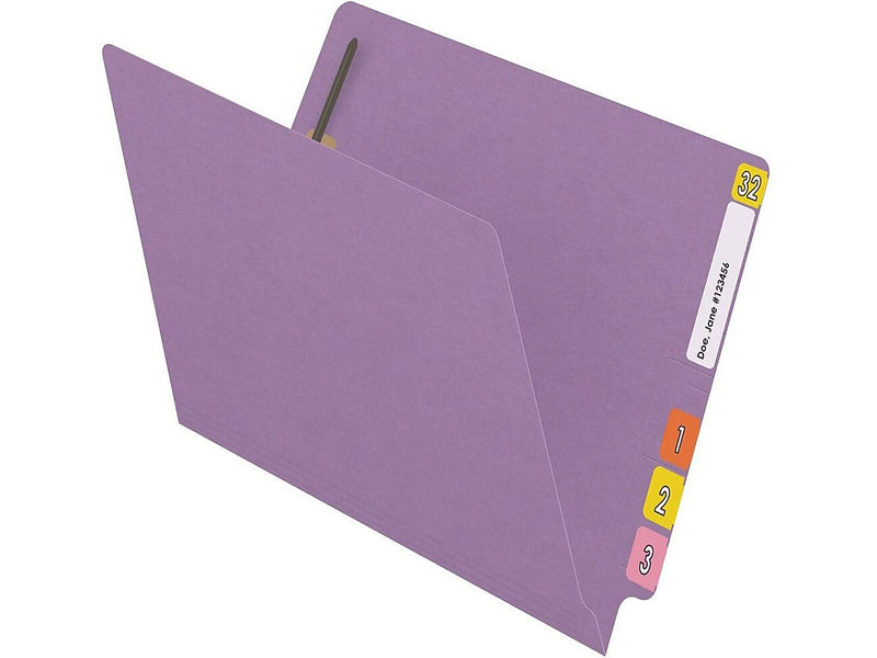 Medical Arts Press Reinforced End Tab File Folder, Straight Cut, Letter-Size, Lavender, 50/Box (S-01602-LAV)