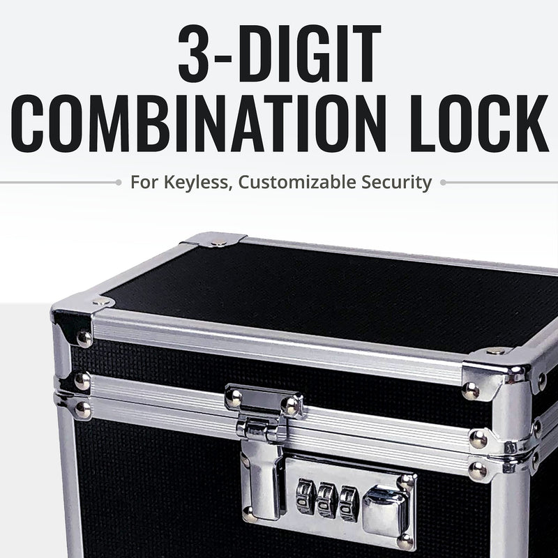 Vaultz Storage Container w/ Combination Lock, Plastic, Black (VZ00266-CAM)