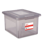 Staples File Box Plastic File Box Snap, Letter/Legal Size, Frost Gray (140170/140160)