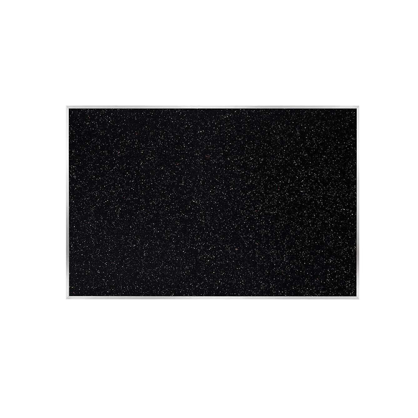 Ghent Recycled Rubber Bulletin Board, Satin Aluminum Frame, 4'H x 7' 4"W, Confetti (ATR47-CF)